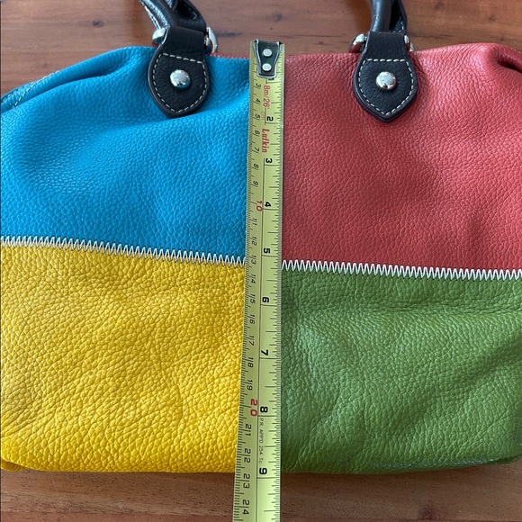 Multicolored Patchwork High Quality Pebbled Leather Purse - Picture 5 of 17